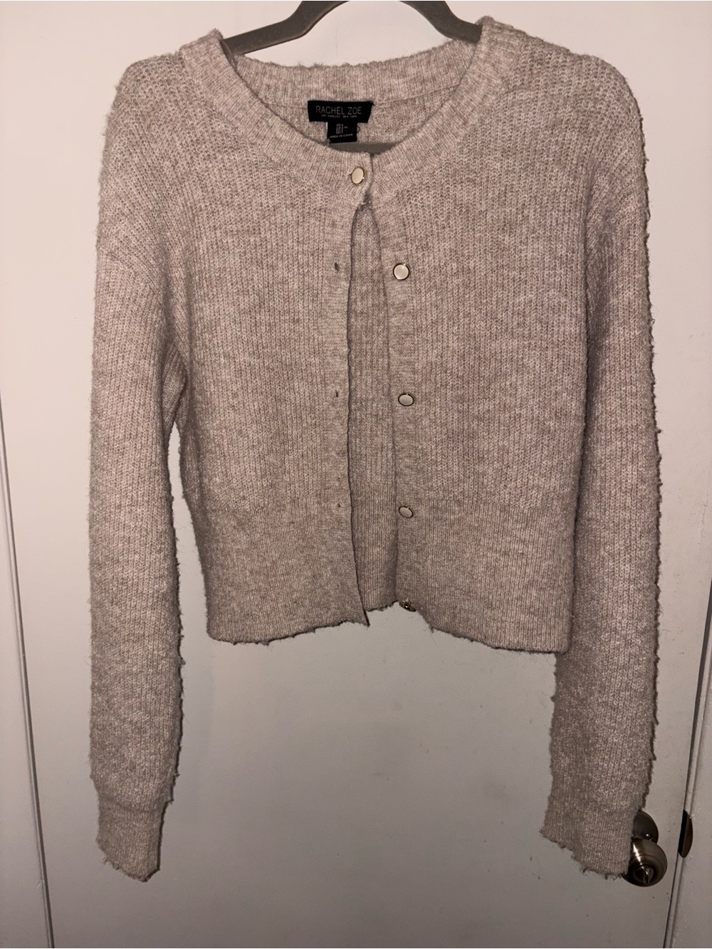 Rachel Zoe Cropped Cardigan Fabric Blend Size Large